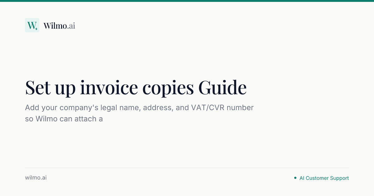 Set up invoice copies Guide | Wilmo