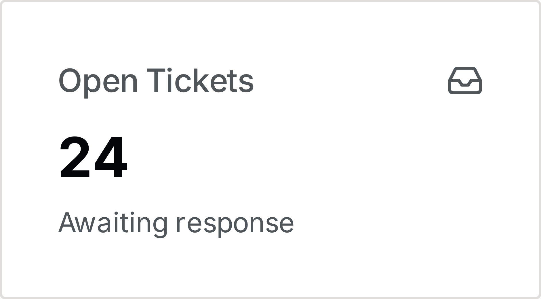 The populated Open Tickets card on the dashboard