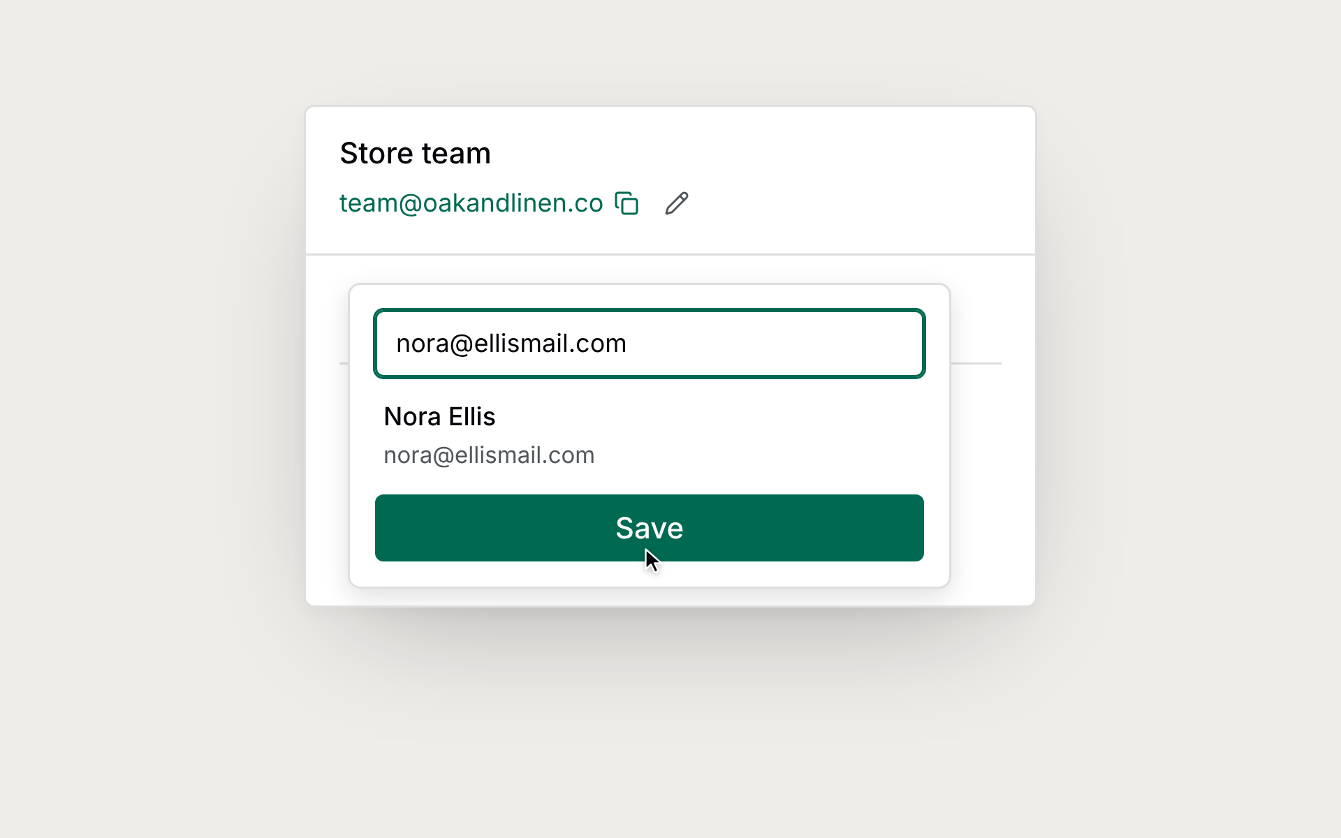The ticket contact editor with a matching contact and the Save button